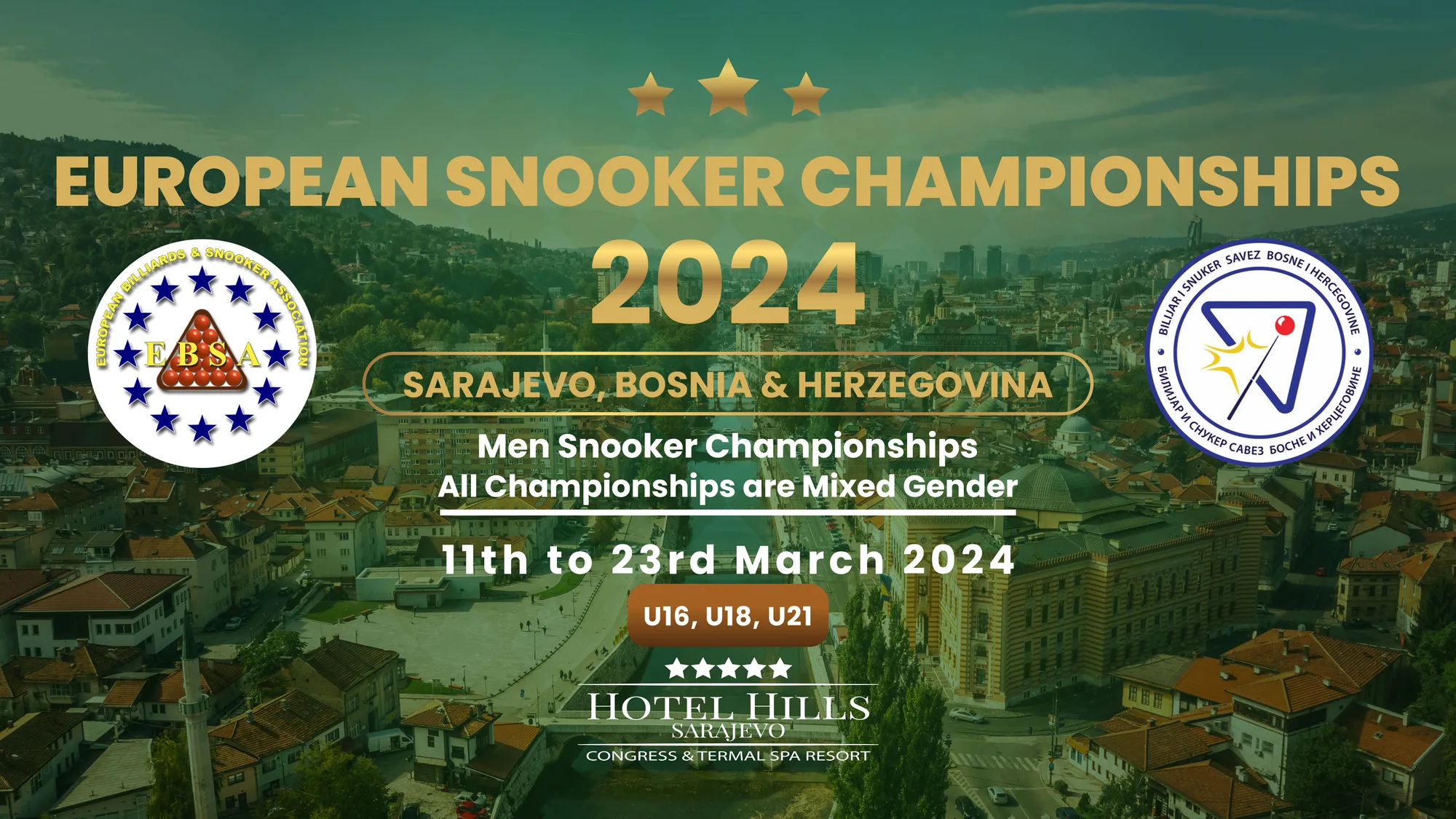 Sarajevo domaćin Evropskog prvenstva u snooker-u